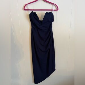 Lulu's Midnight Blue Strapless Dress